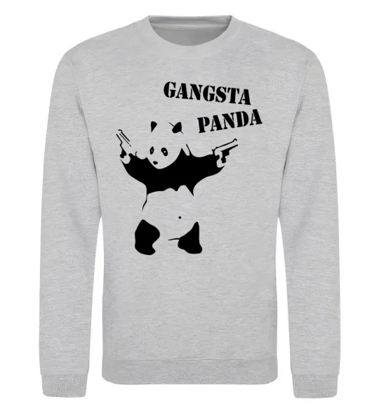 Свитшот GANGSTA PANDA Серый меланж фото