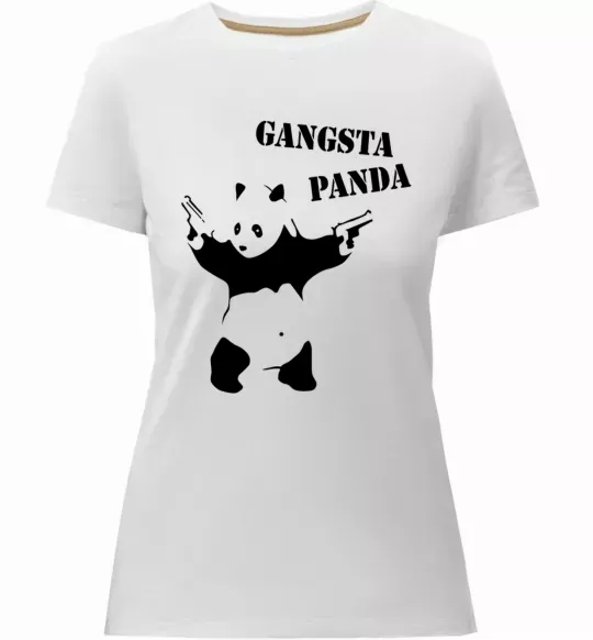 Женская премиум футболка GANGSTA PANDA Белый фото