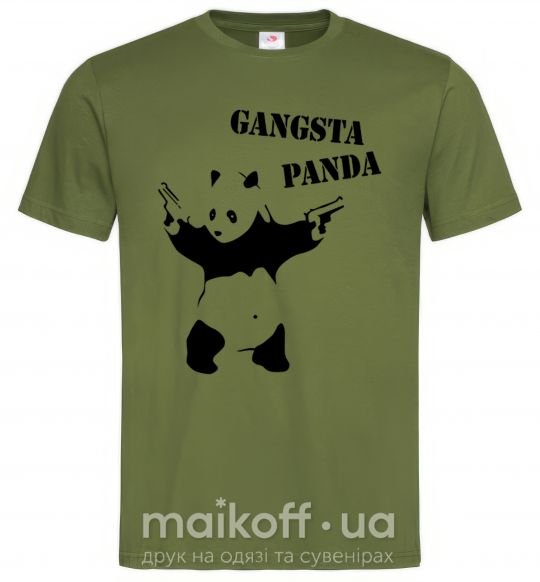Чоловіча футболка GANGSTA PANDA Оливковий фото