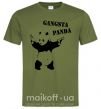 Мужская футболка GANGSTA PANDA Оливковый фото
