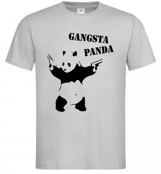 Мужская футболка GANGSTA PANDA Серый фото