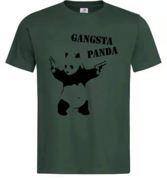 Мужская футболка GANGSTA PANDA Темно-зеленый фото