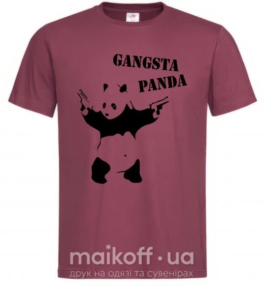 Мужская футболка GANGSTA PANDA Бордовый фото