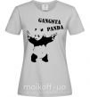 Женская футболка GANGSTA PANDA Серый фото