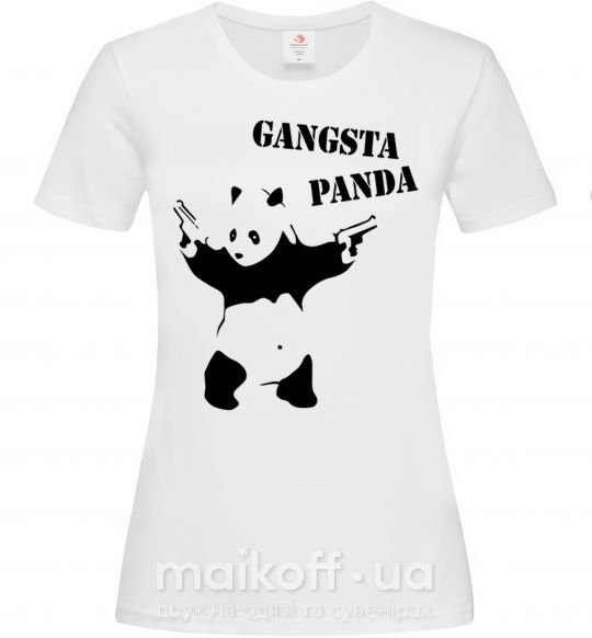 Женская футболка GANGSTA PANDA Белый фото