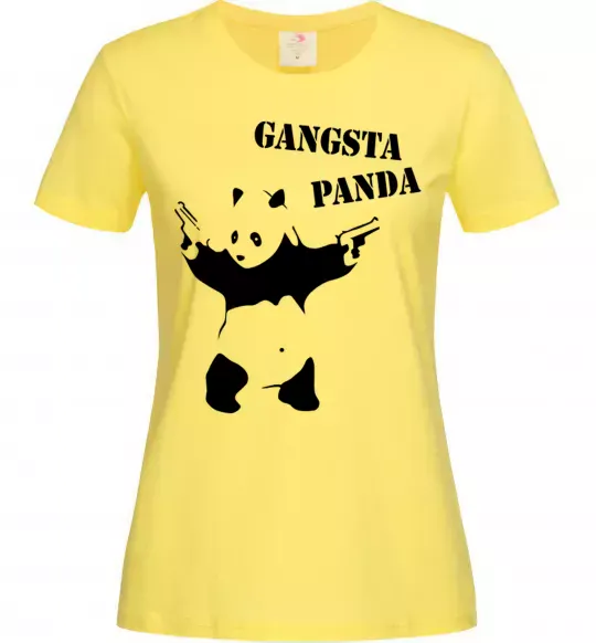 Женская футболка GANGSTA PANDA Лимонный фото
