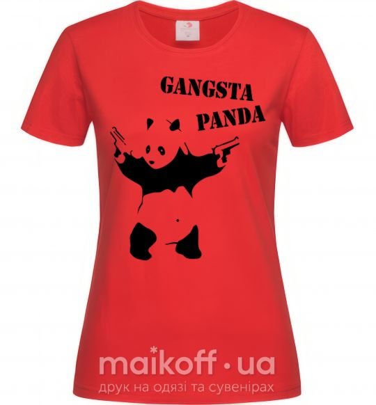Женская футболка GANGSTA PANDA Красный фото