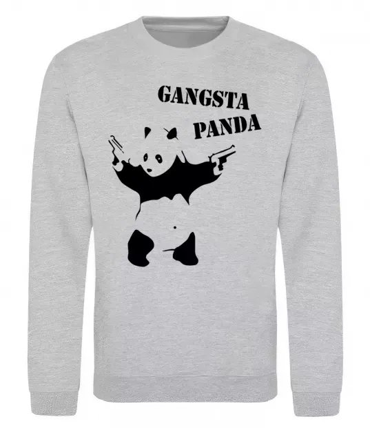 Свитшот GANGSTA PANDA Серый меланж фото
