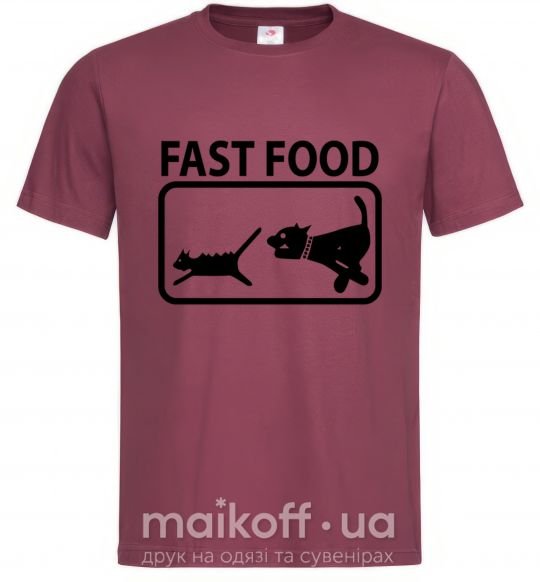 Чоловіча футболка FAST FOOD Бордовий фото