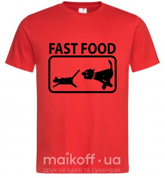 Мужская футболка FAST FOOD Красный фото