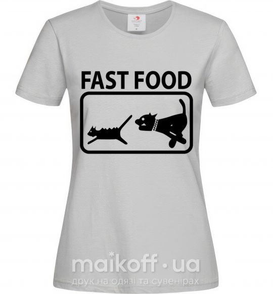 Жіноча футболка FAST FOOD Сірий фото