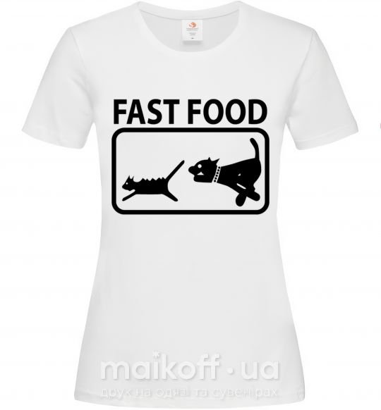 Жіноча футболка FAST FOOD Білий фото