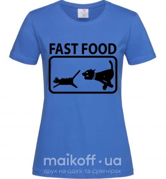 Женская футболка FAST FOOD Ярко-синий фото
