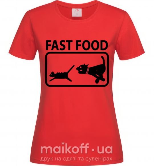 Жіноча футболка FAST FOOD Червоний фото