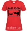 Женская футболка FAST FOOD Красный фото