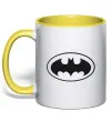 Чашка с цветной ручкой BATMAN логотип Солнечно желтый фото