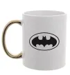 Чашка с цветной ручкой BATMAN логотип Золото фото