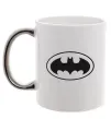 Чашка с цветной ручкой BATMAN логотип Серебро фото