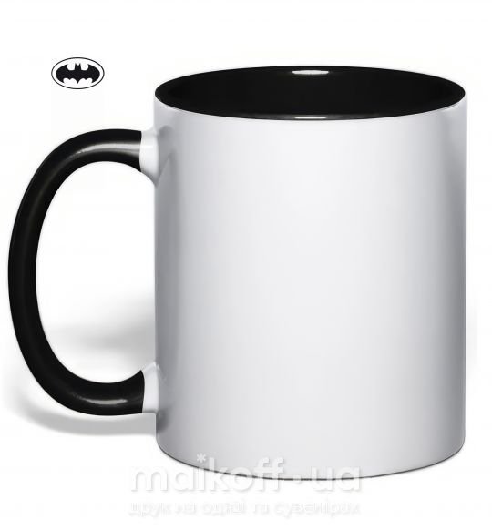 Чашка з кольоровою ручкою BATMAN логотип Чорний фото