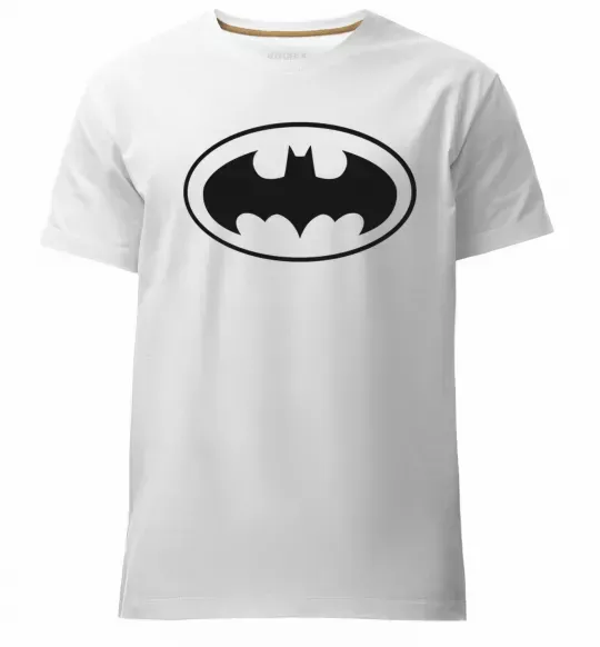 Мужская премиум футболка BATMAN логотип Белый фото