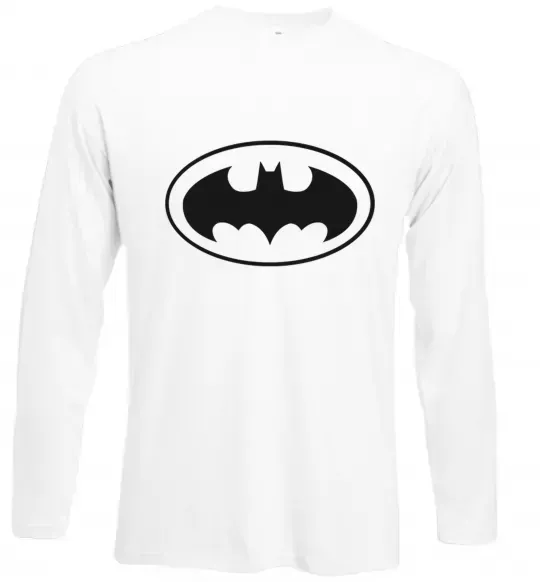 Лонгслив BATMAN логотип Белый фото