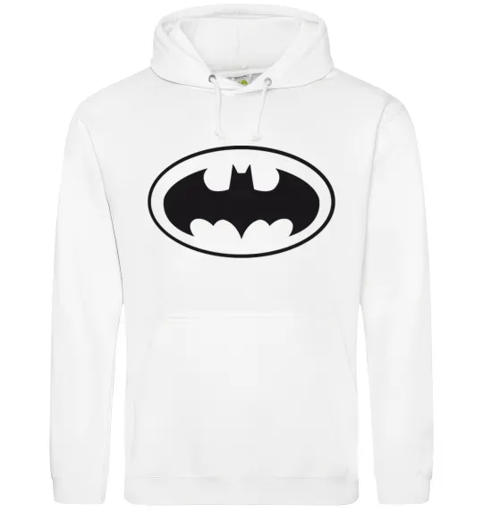 Мужская толстовка (худи) BATMAN логотип Белый фото