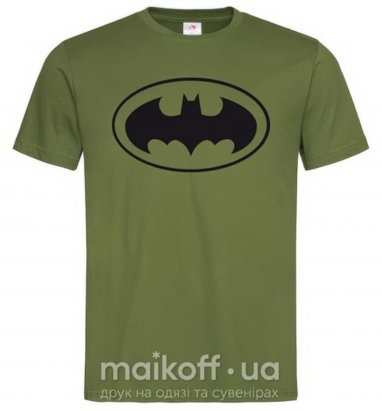 Чоловіча футболка BATMAN логотип Оливковий фото