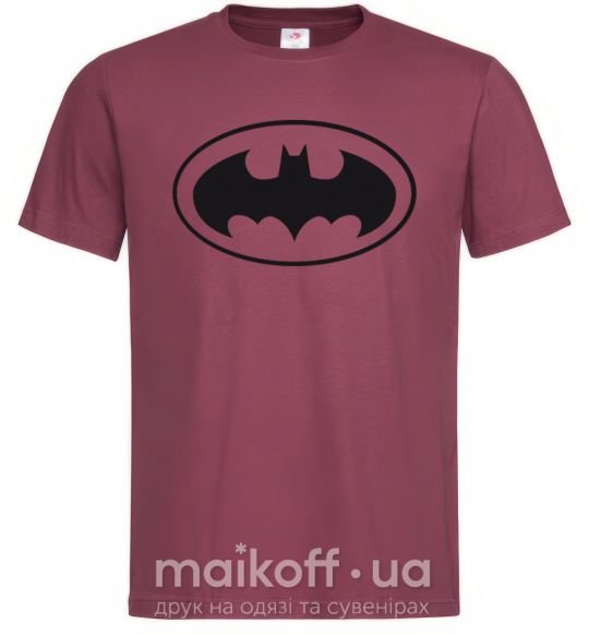 Мужская футболка BATMAN логотип Бордовый фото