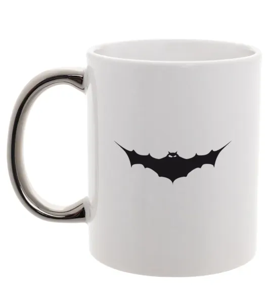 Чашка с цветной ручкой BAT Серебро фото