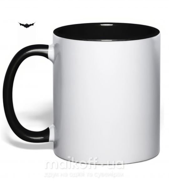 Чашка з кольоровою ручкою BAT Чорний фото