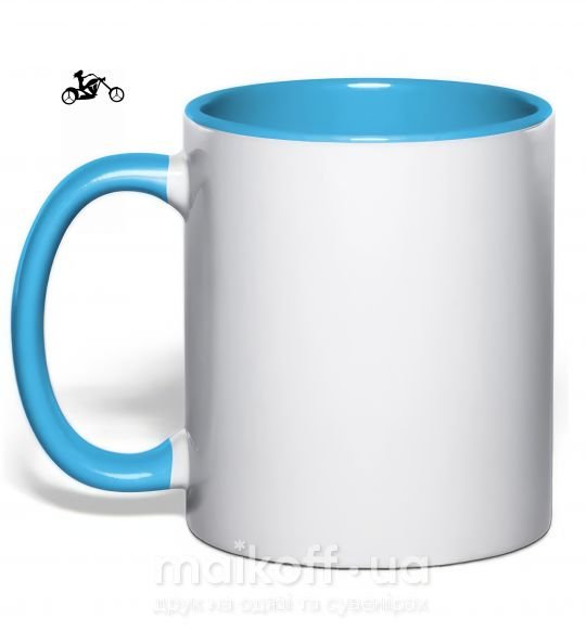 Чашка з кольоровою ручкою MOTOWOMAN Блакитний фото