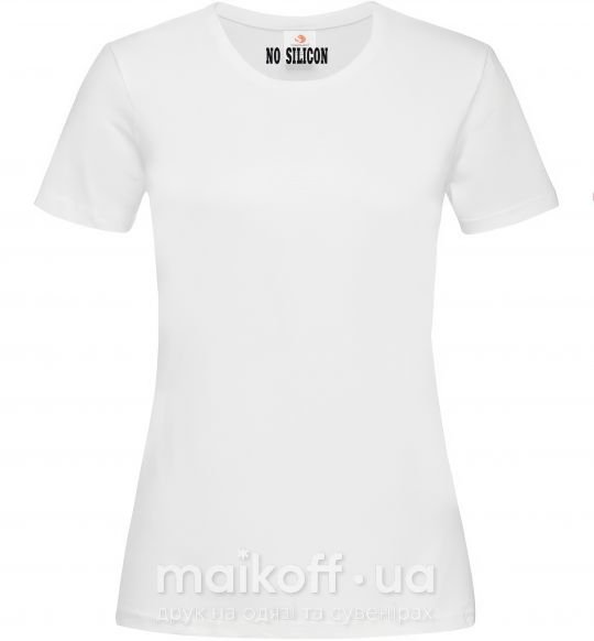 Жіноча футболка NO SILICON Білий фото