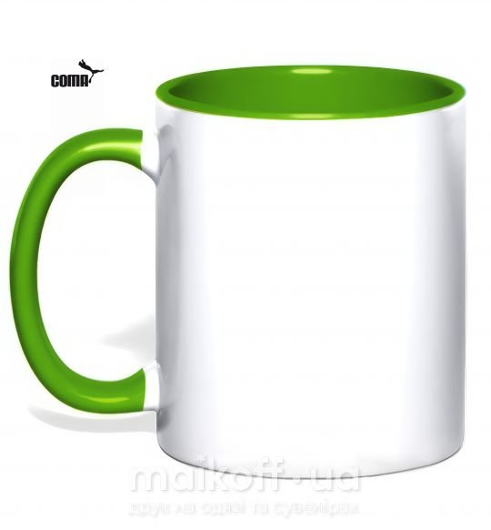 Чашка з кольоровою ручкою COMA Зелений фото