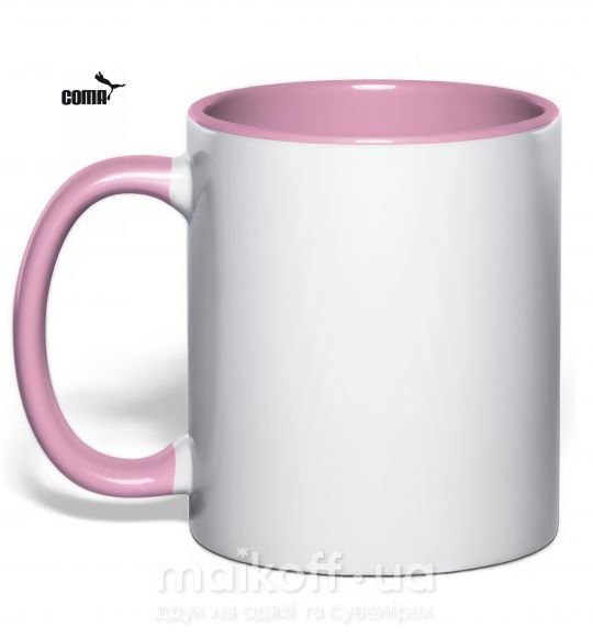 Чашка з кольоровою ручкою COMA Ніжно рожевий фото