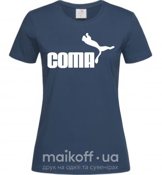 Жіноча футболка COMA Темно-синій фото