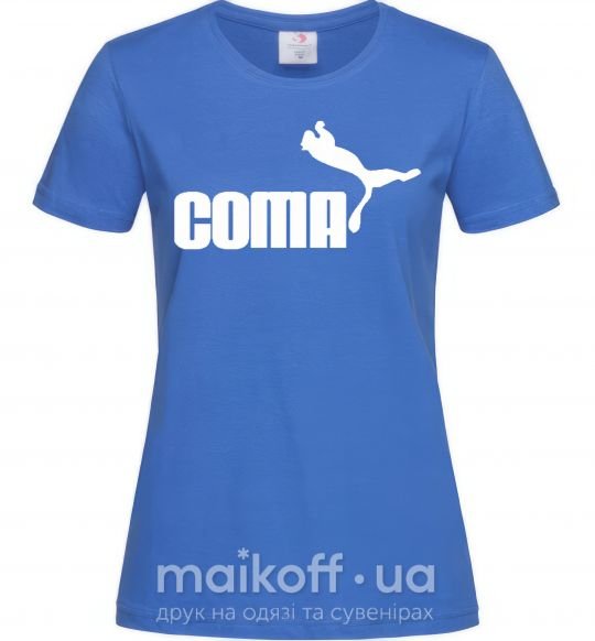 Женская футболка COMA Ярко-синий фото