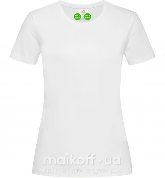 Жіноча футболка БЕЗ ГМО грудь Білий фото