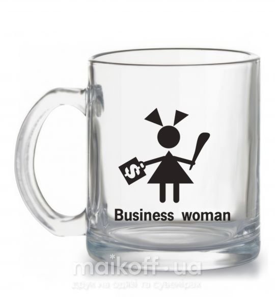 Чашка скляна BUSINESS WOMAN Прозорий фото