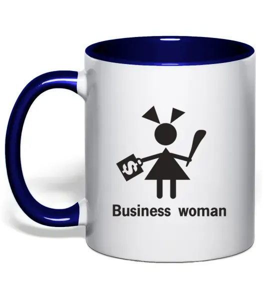 Чашка з кольоровою ручкою BUSINESS WOMAN Глибокий темно-синій фото