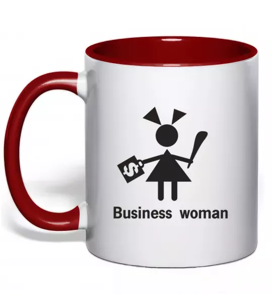 Чашка з кольоровою ручкою BUSINESS WOMAN Червоний фото