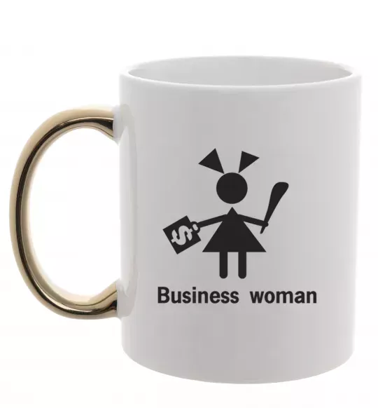 Чашка з кольоровою ручкою BUSINESS WOMAN Золото фото