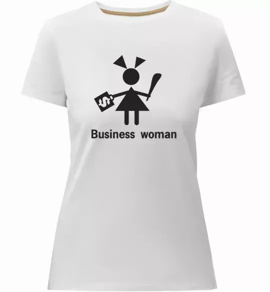 Женская премиум футболка BUSINESS WOMAN Белый фото