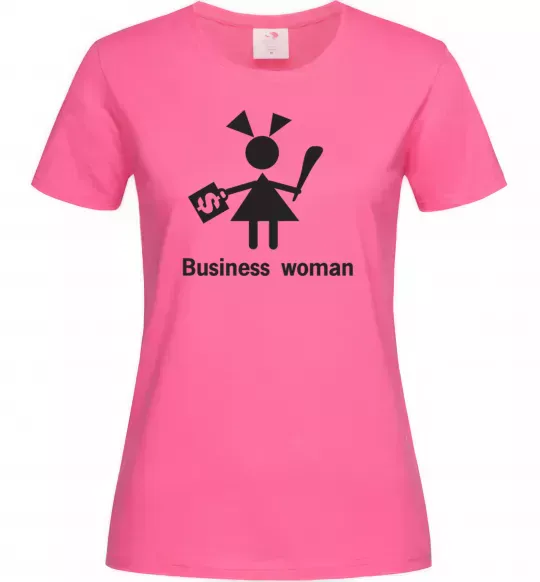 Жіноча футболка BUSINESS WOMAN Яскраво-рожевий фото
