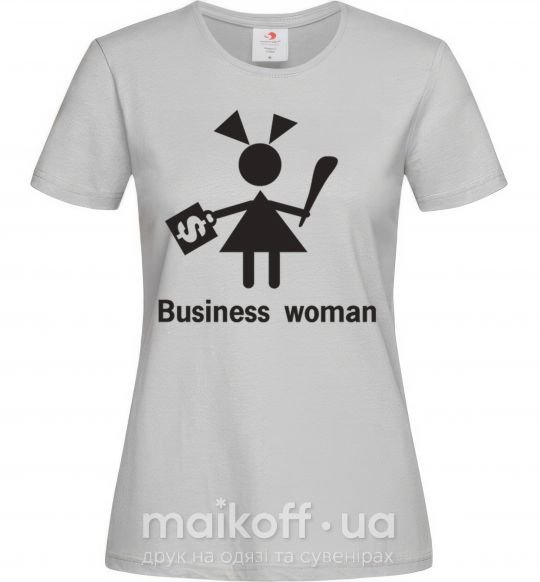 Жіноча футболка BUSINESS WOMAN Сірий фото