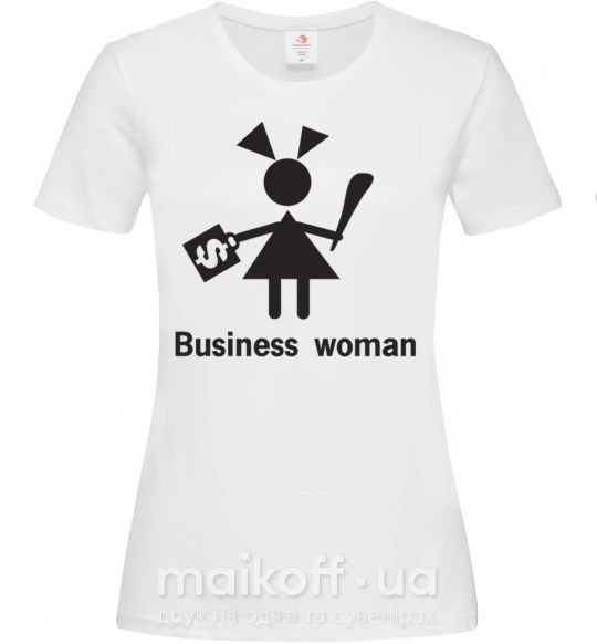 Жіноча футболка BUSINESS WOMAN Білий фото