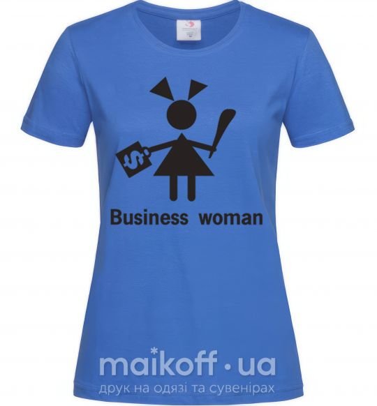 Жіноча футболка BUSINESS WOMAN Яскраво-синій фото
