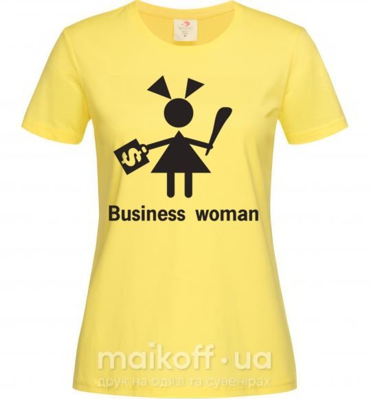 Жіноча футболка BUSINESS WOMAN Лимонний фото