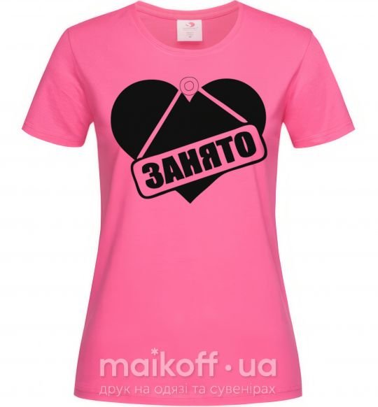 Женская футболка ЗАНЯТО Ярко-розовый фото