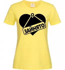 Жіноча футболка ЗАЙНЯТО Лимонний фото