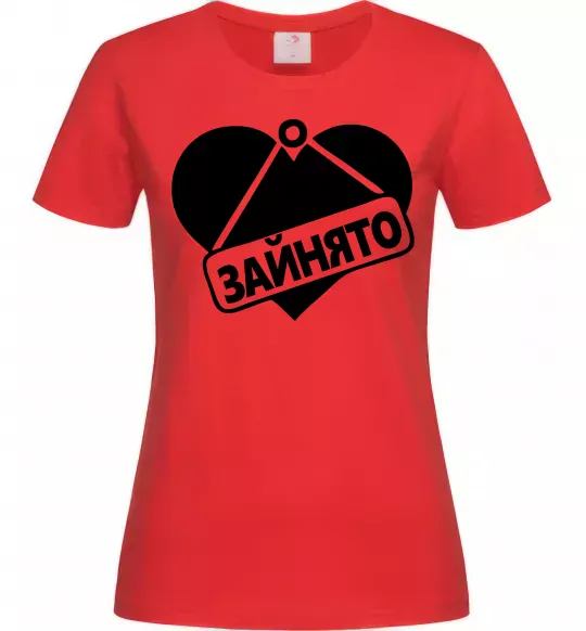 Женская футболка ЗАЙНЯТО Красный фото